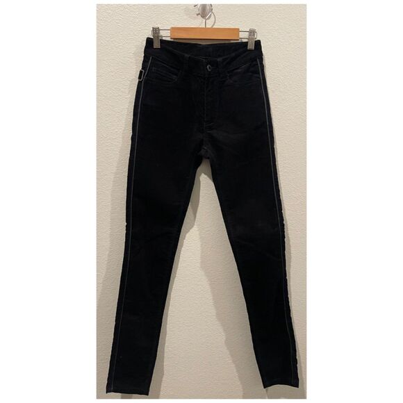ZADIG AND VOLTAIRE Velvet Black Pockets Straight Skinny Leg Pants - Picture 1 of 5